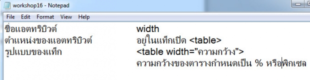 รูปแบบการปรับความกว้างของตาราง