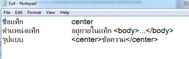 คำสั่งที่ใช้ในการจัดวางตำแหน่งข้อความให้อยู่กึ่งกลางด้วย