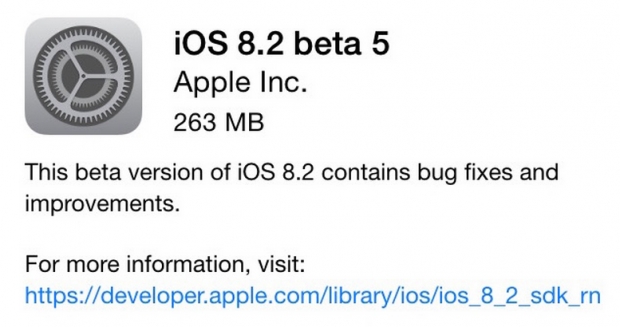 Apple ปล่อย iOS 8.2 beta 5 ตัวใหม่ให้นักพัฒนาแล้ว