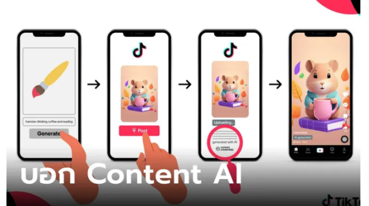 แอพ TikTok เพิ่มป้ายบอก คอนเทนต์นี้สร้างด้วย AI