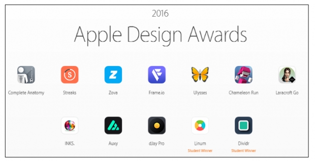 ประกาศรางวัล Apple Design Awards 2016
