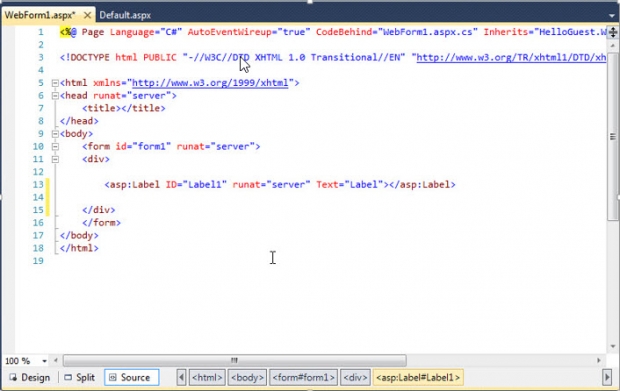 อิลิเมนต์ของภาษา ASP.NET กับ ภาษา HTML