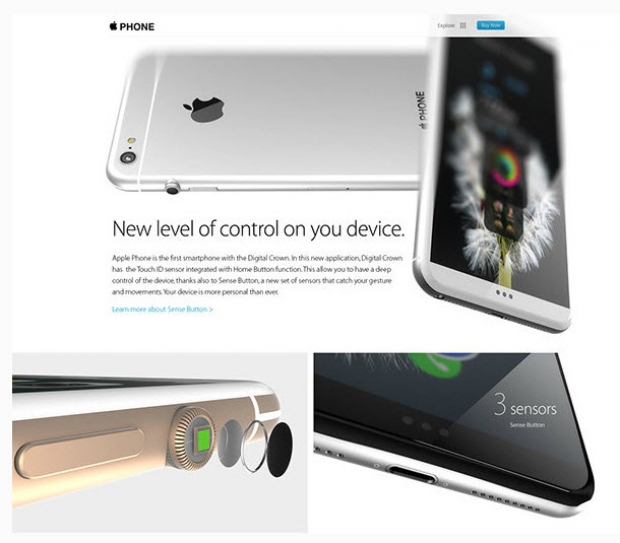 คอนเซปท์ iPhone 6S ล่าสุด ดีไซน์แปลกด้วยเม็ดมะยมแทนปุ่ม Home 