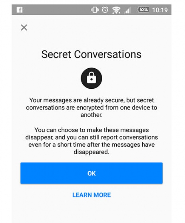 Facebook Messenger เพิ่มฟีเจอร์ Secret Message