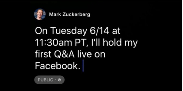  ห้ามพลาด Mark Zuckerberg  ทำการ Q & A ผ่าน Facebook live