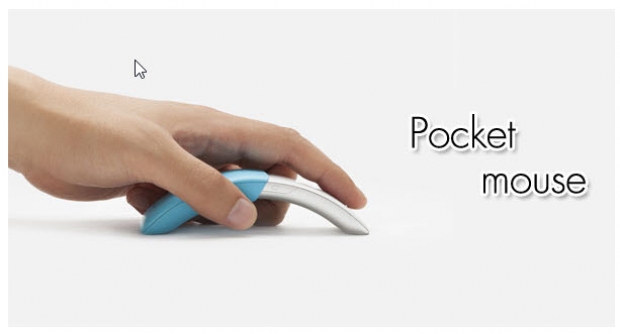 Pocket Mouse คอนเซ็ปต์เม้าส์ไร้สาย โค้งแบน ยืดได้หดได้