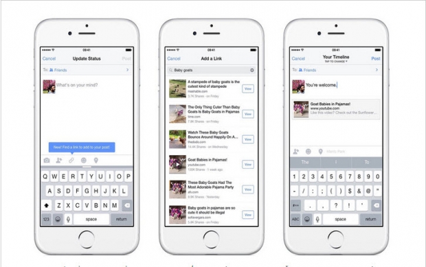 Facebook บนมือถือค้นหาลิ้งเว็บในแอพฯ และแชร์ได้ทันที