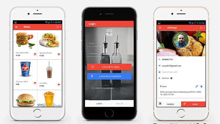 Template Ionic สำหรับแอพร้านอาหาร